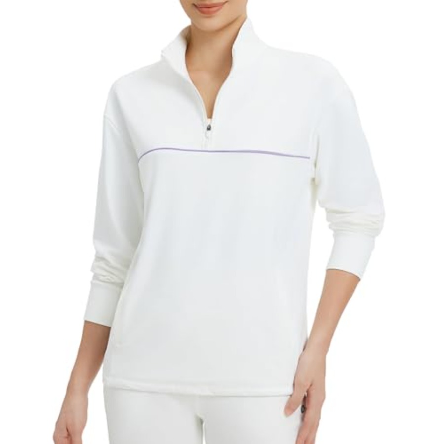 Running Gear In Winter - baleaf Women's Fleece Golf Pullover Half
